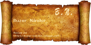 Buzer Nándor névjegykártya